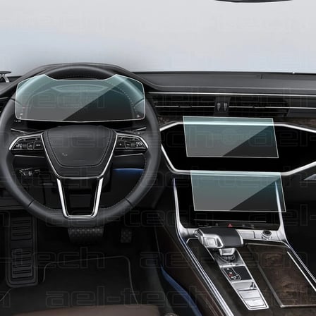 Audi A7 Dijital Gösterge Ve Navigasyon Uyumlu Nano Ekran Koruyucu 3lü Set 2019-2025