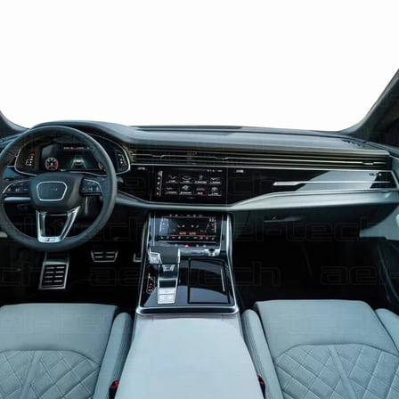 Yeni Audi Q8 Navigasyon Dijital Gösterge 9H Nano ve piano black uyumlu Tpu Koruyucu 8li Set