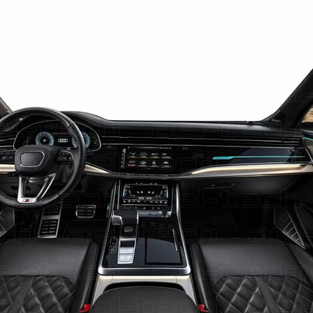Yeni Audi Q7 Navigasyon Dijital Gösterge 9h Nano Ve Piano Black Uyumlu Tpu Koruyucu 8li Set 2019-2024