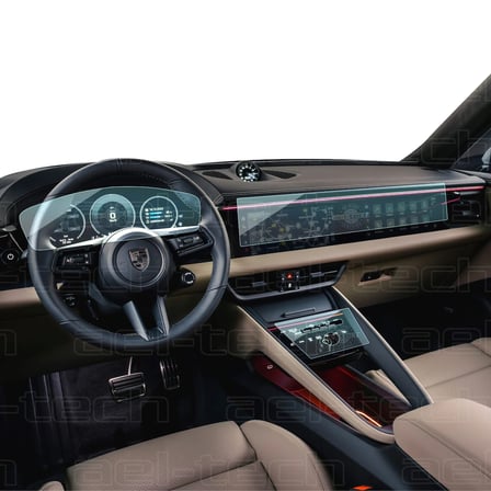 Porsche Macan Elektrik Uyumlu Dijital Gösterge ,Navigasyon ve Vites Etrafı 9H Nano Ekran Koruyucu 3lü Set