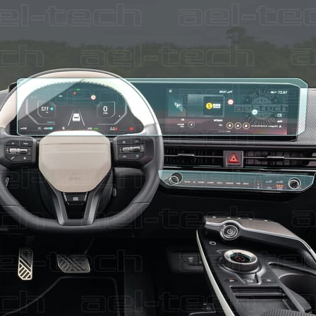 Kia EV6 Uyumlu Dijital Gösterge,Navigasyon ve Klima 9H Nano Ekran Koruyucu 2 li Set 2024-2025