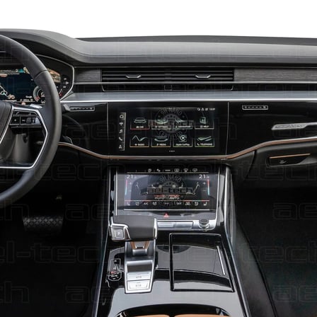 Audi A8/A8L Navigasyon ve Klima Kontrol Uyumlu 9H Nano Ekran Koruyucu 2'li Set 2022-2025