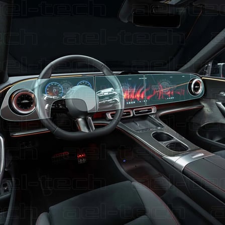 Mercedes GLC EV Uyumlu Dijital Gösterge ve Navigasyon 9H Nano Ekran Koruyucu 4'lü Set 2025-2026