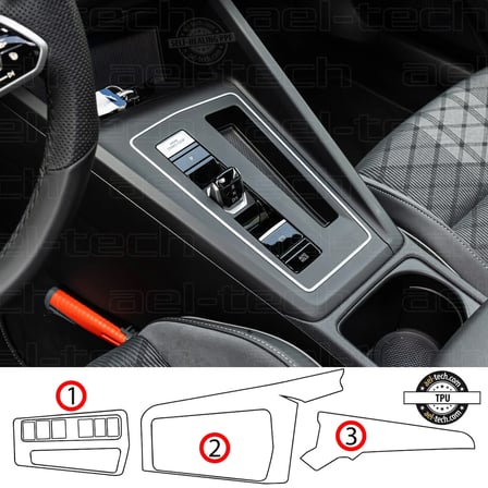 Volkswagen Golf 8,5 Uyumlu Piano Black TPU Koruyucu 3lü Set 2025