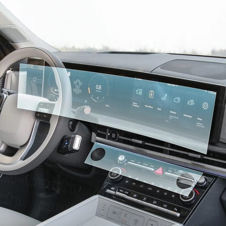 Hyundai Santa Fe Uyumlu 12.3 İnç Navigasyon ve Klima Kontrol 9H Nano Ekran Koruyucu 2'li Set 2024-2