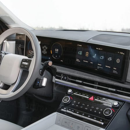 Hyundai Santa Fe Uyumlu 12.3 İnç Navigasyon ve Klima Kontrol 9H Nano Ekran Koruyucu 2'li Set 2024-2