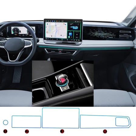 Volkswagen Tiguan Uyumlu 10 inç Dijital Gösterge,12,9 inç Navigasyon,Sağ Panel ve Home Tuşu 9H Nano Ekran Koruyucu 4lü Set