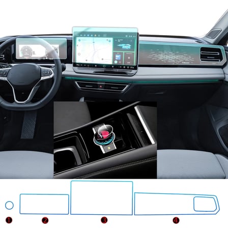 Volkswagen Tiguan Uyumlu 10 inç Dijital Gösterge,12,9 inç Navigasyon,Sağ Panel ve Home Tuşu 9H Nano Ekran Koruyucu 4lü Set