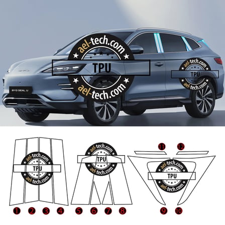 Byd Seal Dm Uyumlu Yan Çıta Tpu Koruyucu 12'li Set