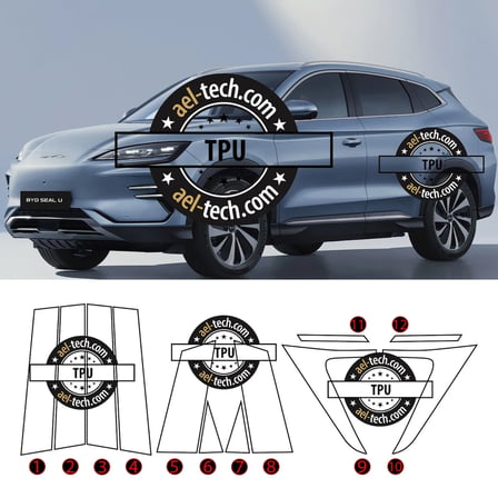 Byd Seal Dm Uyumlu Yan Çıta Tpu Koruyucu 12'li Set