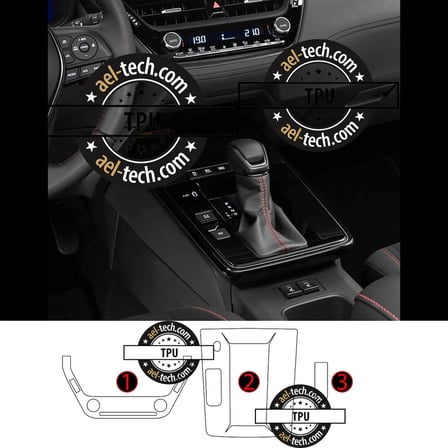 Toyota Corolla Cross Uyumlu Vites Etrafı,Vites Göstergeve Klima Üstü Piano Black Tpu Koruyucu 3lü S