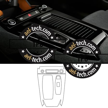 Audi A6 E-tron Uyumlu Vites Etrafı Piano Black Konsol Tpu Koruyucu 2025-2026