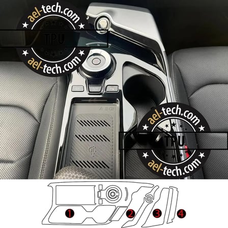 Kia EV6 Uyumlu Vites Etrafı Piano Black TPU Koruyucu 4lü Set 2022-2026