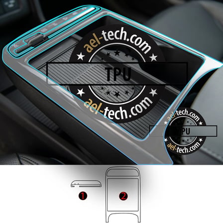 Hyundai Tucson Uyumlu Vites Etrafı Piano Black TPU Koruyucu 2li Set 2025-2026