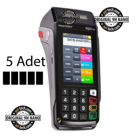 İngenico Move 5000F Yazar Kasa Pos Dokunmatik 9h Nano Ekran Koruyucu 5'li Set
