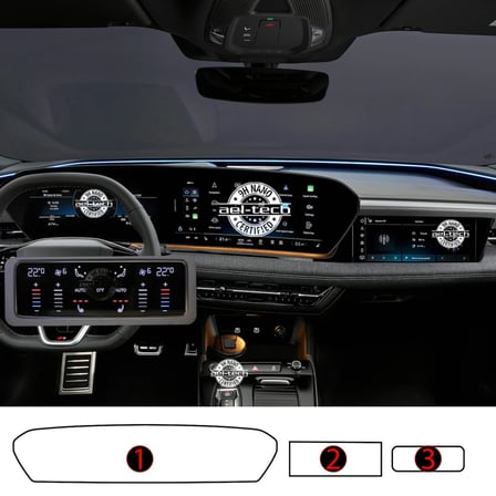Audi A6 E-Tron Dijital Gösterge,Navigasyon,Klima Kontrol Uyumlu 9h Nano Ekran Koruyucu 3lü Set 2025-2026