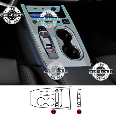 Audi A6 Uyumlu Vites Etrafı Piano Black Konsol Tpu Koruyucu 2li Set 2025-2026