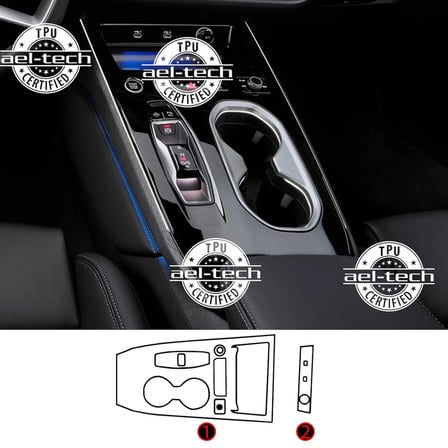 Audi A6 Uyumlu Vites Etrafı Piano Black Konsol Tpu Koruyucu 2li Set 2025-2026