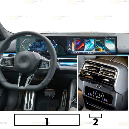 BMW 5 Serisi Uyumlu Multimedya ve Arka Klima 9h Nano Ekran Koruyucu 2li Set 2024-2026