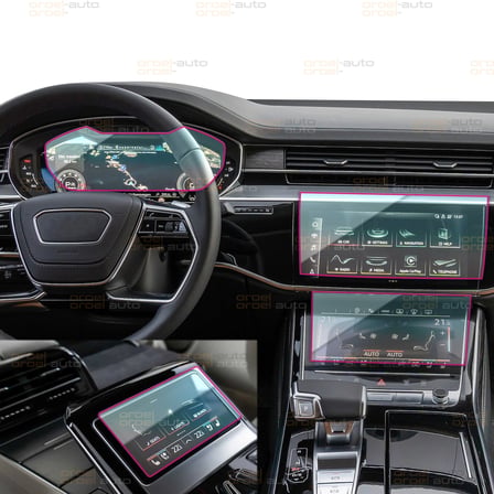 Audi A8/A8L Navigasyon,Dijital Gösterge,Klima Kontrol ve Arka Tablet Uyumlu 9H Nano Ekran Koruyucu 2022-2025