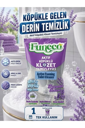 klozet tuvalet wc temizleyici, aktif köpüklü, , lavanta ferahlığı - 1 paket