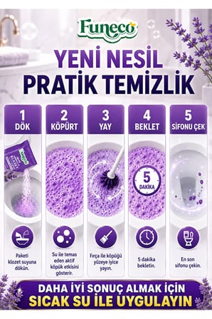 klozet tuvalet wc temizleyici, aktif köpüklü, , lavanta ferahlığı - 1 paket