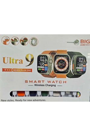 Ultra 9 (7) kordonlu akıllı Saat Chat Gpt/dahili Hafıza/3d Animasyon Destekli Amoled Watch Ultra 2 Akıllı Saat
