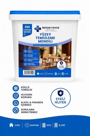 Bozan Yavuz Medical Yüzey Temizleme Mendili Beyaz Sabun Kokulu 250 Yaprak XL