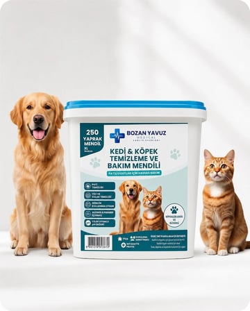 Bozan Yavuz Medical Kedi & Köpek Temizleme ve Bakım Mendili 250 Yaprak Hijyenik pH Dengeli