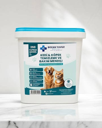 Bozan Yavuz Medical Kedi & Köpek Temizleme ve Bakım Mendili 250 Yaprak Hijyenik pH Dengeli