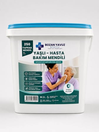 Bozan Yavuz Medical Hasta Bakım Mendili 250 Yaprak XL Hassas Ciltler İçin