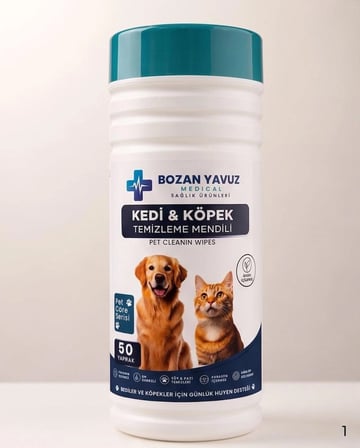 Bozan Yavuz Medical Kedi & Köpek Temizleme Mendili 50 Adet