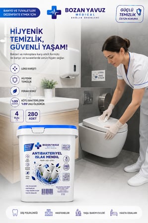 antibakteriyel ıslak Mendil 280 yaprak Kova hijyenik alkollü dezenfektan mendil