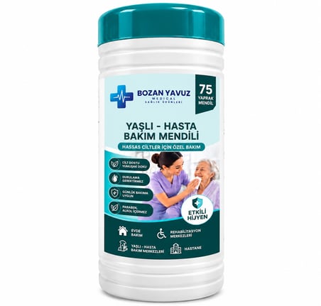 75 yaprak hasta-yaşlı bakım ıslak mendili çanta boy