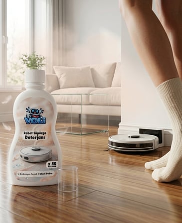 Ultra-Shine Sihirli Pudra Kokusu Robot Süpürge Solüsyonu Yüzey Temizleme Deterjanı , Mop Suyu 500 mL