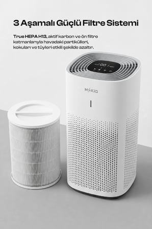 Hava Temizleme Cihazı – Hepa Filtreli, Ultra Sessiz Çalışma Modu 10dB, Wi-Fi Mobile Uygulama Destekli ve H13 Çok Katmanlı Filtreleme