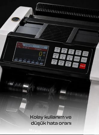 Para Sayma Makinesi - Müşteri Ekranı Hediyeli- Tl ve Euro Karışık Para Sayma Makinesi - TL/Dolar/Euro -Sesli - Geçersiz  Banknot Kontrolü