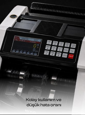 Para Sayma Makinesi - Müşteri Ekranı Hediyeli- Tl ve Euro Karışık Para Sayma Makinesi - TL/Dolar/Euro -Sesli - Geçersiz  Banknot Kontrolü