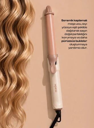 19 mm Seramik Saç Maşası, LED Ekranlı, 120-220°C Ayarlanabilir Isı, 20 Saniyede Hızlı Isınma, 60W