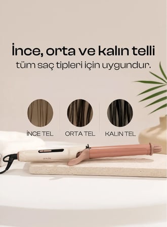 19 mm Seramik Saç Maşası, LED Ekranlı, 120-220°C Ayarlanabilir Isı, 20 Saniyede Hızlı Isınma, 60W