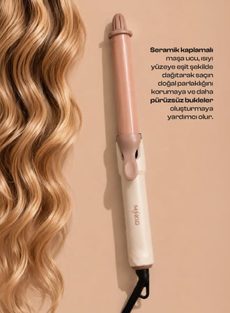 19 mm Seramik Saç Maşası, LED Ekranlı, 120-220°C Ayarlanabilir Isı, 20 Saniyede Hızlı Isınma, 60W