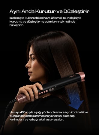 Hava Üflemeli Dijital Isı Göstergeli Iyon Etkili Saç Düzleştirici - Air Straightener