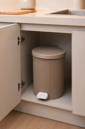 Porsima 0706-2 Still Mokka 10 Litre Pedallı İç Kovalı Yuvarlak Banyo & Mutfak Çöp Kovası