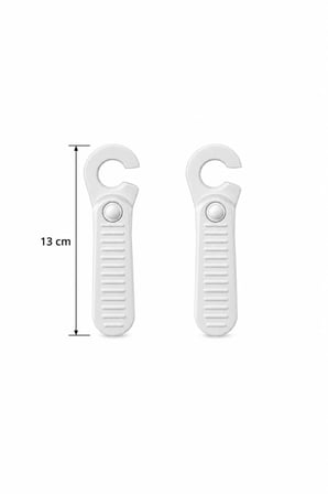 Porsima 2'li Kapı Koluna Asılabilir Kapı Stoperi 13 Cm - Kaymaz Tabanlı Beyaz Kapı Tutucu