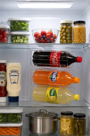 Porsima L-00608 Dolap içi Şişe Organizeri Kat Kat İstiflenebilir Buzdolabi Düzenleyici Seti 3 Adet