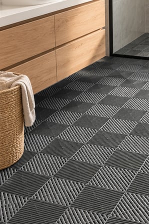 Porsima 0775 Antrasit 4'lü Plastik Kaymaz Zemin Karosu - Balkon Banyo & Teras 40x40 cm
