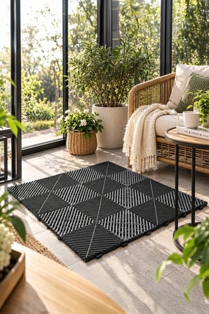 Porsima 0775 Antrasit 8'li Plastik Kaymaz Zemin Karosu - Balkon Banyo & Teras 40x40 cm