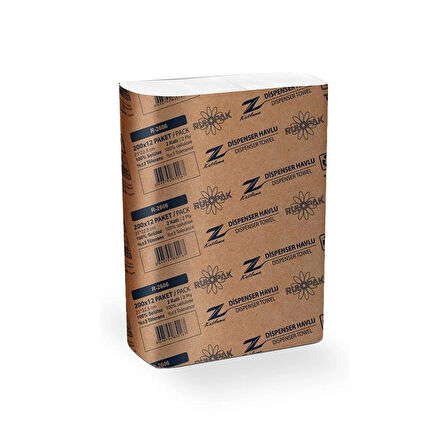 Rulopak Z Katlama Havlu Kağıt (12 Paket X 200 Yaprak)