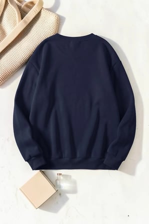 Unisex Bloom Papatya Baskılı Bisiklet Yaka Sweatshirt