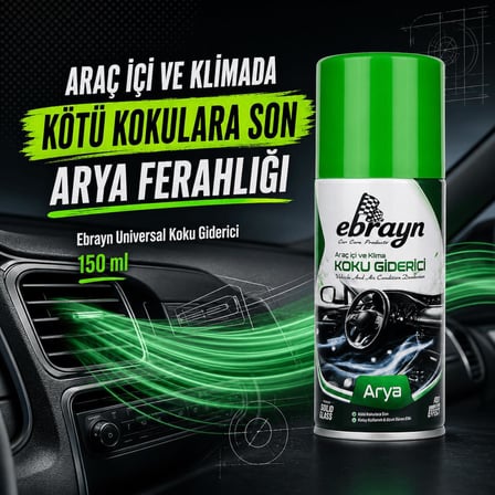 Universal Araç İçi ve Klima Koku Giderici - Parfümlü Sprey Klima Bombası Arya 150 ml